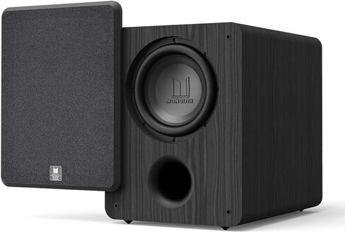 مضخم صوت Monolith M-10 V2 مقاس 10 بوصات معتمد من THX بقوة 500 وات - تشويه منخفض، خرج طاقة عالي، خزانة HDF ذات فتحات تهوية، مدخلات RCA وXLR، لأنظمة المسرح المنزلي، لمسة نهائية من الرماد الأسود in Saudi Arabia
