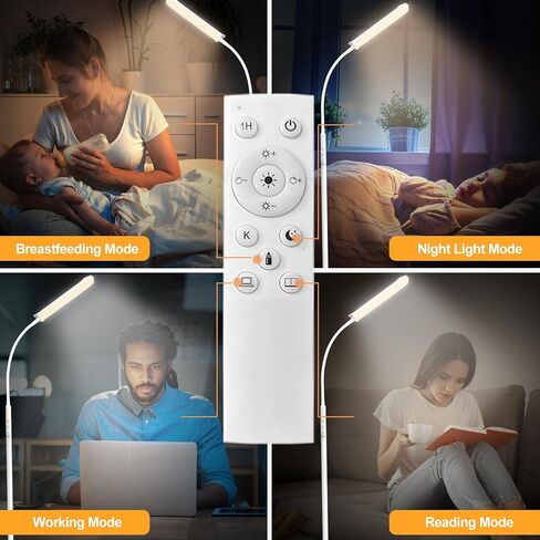 [جديد 2024] مصباح أرضي، 18 وات 1800 لومن مصباح إضاءة LED فائق السطوع مع جهاز تحكم عن بعد ويعمل مع قابس ذكي، توقيت خافت للعناية بالعين، ضوء للقراءة، مصباح أرضي حديث لغرفة المعيشة وغرفة النوم والمكتب in Kuwait