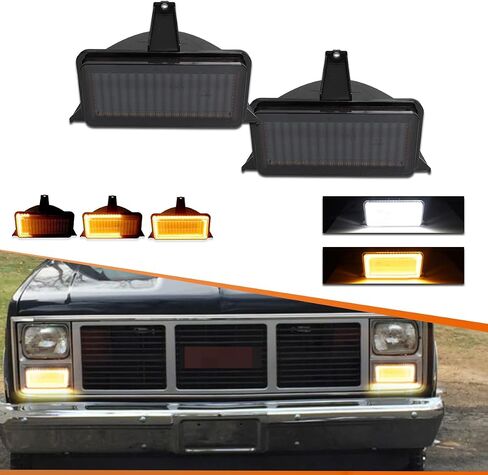 ADIIL Smoked Black Lens Front Turn Signal Lights front Bumper Parking Lamps For 1983-87 Chevrolet GMC Pickup Truck in Saudi Arabia