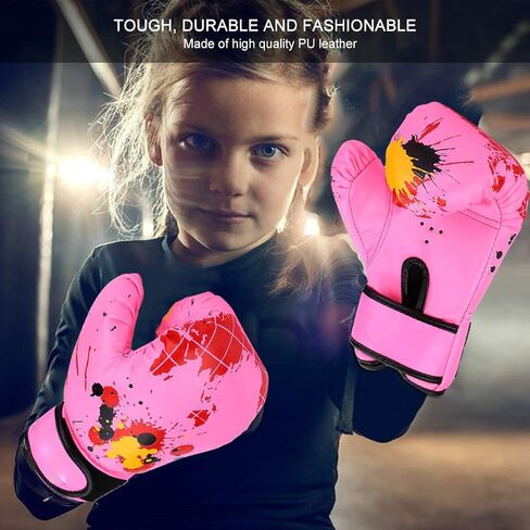 Children Boxing Gloves PU Children Sparring and Training Boxing Gloves for Age 2-11 Years (Pink) in Saudi Arabia