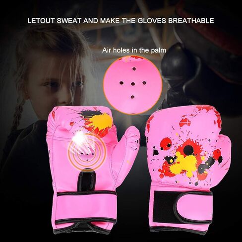 Children Boxing Gloves PU Children Sparring and Training Boxing Gloves for Age 2-11 Years (Pink) in Saudi Arabia