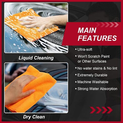 Oudain 200Pcs 16x16 Inch Microfiber Cleaning Cloth Towels for Car, Highly Absorbent Cleaning Rag Washable Reusable Multi-Purpose Wiper Cloths for Wash Car Home Pet Drying Dusting (Blue, Yellow, White) in Saudi Arabia