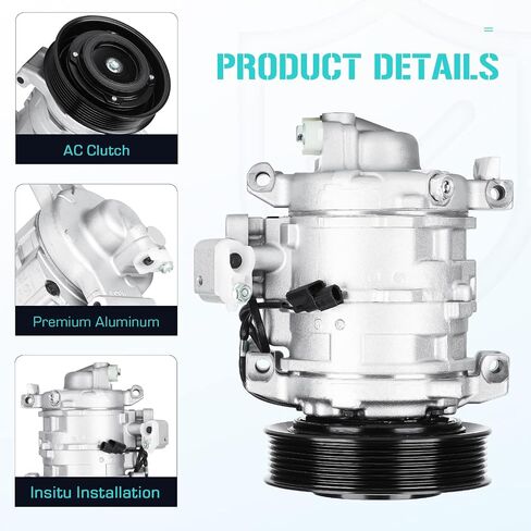 AC Compressor with A/C Clutch Fits for Honda 2.4 2.4L Accord 2008 2009 2010 2011 2012, Crosstour 2012 2013 2014 2015, 38810R40A01, 5512753 in Saudi Arabia
