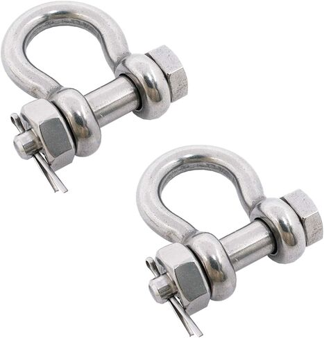 SHENGHUISS Bow Anchor D Shackle Stainless Steel 316 Dee Ring Forged Bolt Type Shackle Marine Hardware 2 Pack 5/16 inch in Saudi Arabia