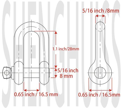 SHENGHUISS D Shackle Stainless Steel 316 Marine Hardware Boat Anchor D Ring Forged Shackle in Kuwait