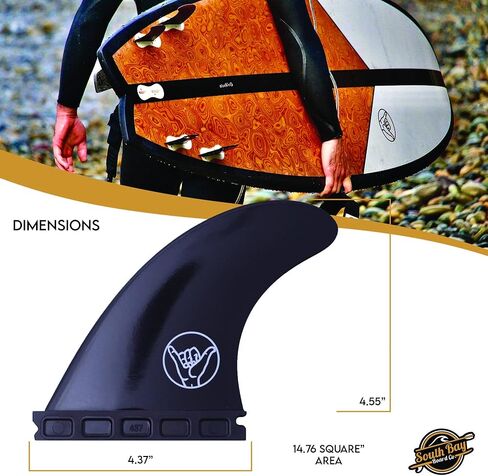 South Bay Board Co. - Surfboard Fins & FCS Surfboard Fins -3 Fin Thruster Sets & 4 Fin Quad Sets - Fin Key & Extra Fin Screw Included - Bamboo Fiberglass & Plastic Fin Options in Kuwait