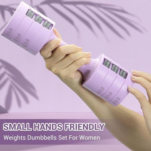 Adjustable Dumbbells Hand Weights Set: Sportneer 1 Pair 4 6 8 10lb (2-5lb Each) Free Weights Fast Adjust Dumbbell Weight Set of 2 for Women Men Home Gym Workout Strength Training Equipments in Kuwait