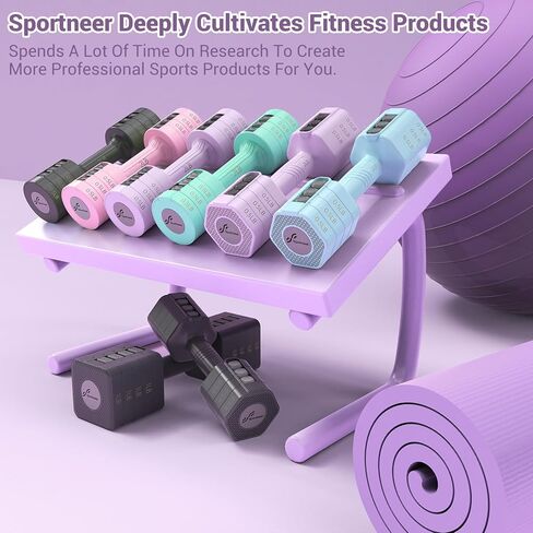 Adjustable Dumbbells Hand Weights Set: Sportneer 1 Pair 4 6 8 10lb (2-5lb Each) Free Weights Fast Adjust Dumbbell Weight Set of 2 for Women Men Home Gym Workout Strength Training Equipments in Kuwait