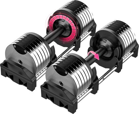 Finer Form Adjustable Dumbbells 5-32.5 LBs: Save Space with This Female-Friendly Adjustable Dumbbell Set. Go Up Or Down in 2.5 LB Increments with These Adjustable Weights, Sold as A Pair. in Kuwait