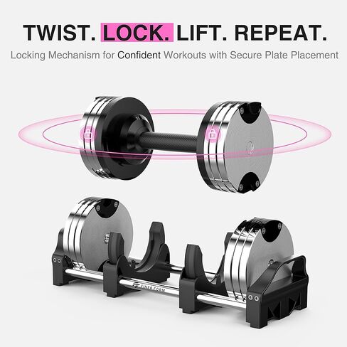 Finer Form Adjustable Dumbbells 5-32.5 LBs: Save Space with This Female-Friendly Adjustable Dumbbell Set. Go Up Or Down in 2.5 LB Increments with These Adjustable Weights, Sold as A Pair. in Kuwait