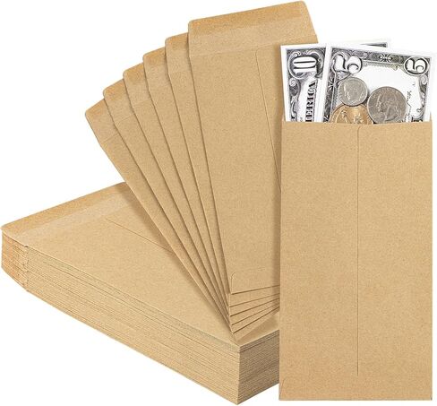 Money Envelopes for Cash, 520Pack Brown Kraft Paper Envelopes are Suitable for 100 Envelopes Money Saving Challenge, Self - Adhesive Cash Envelopes for Coins, Cash, Credit Cards(6.5" x 3.5") in Kuwait