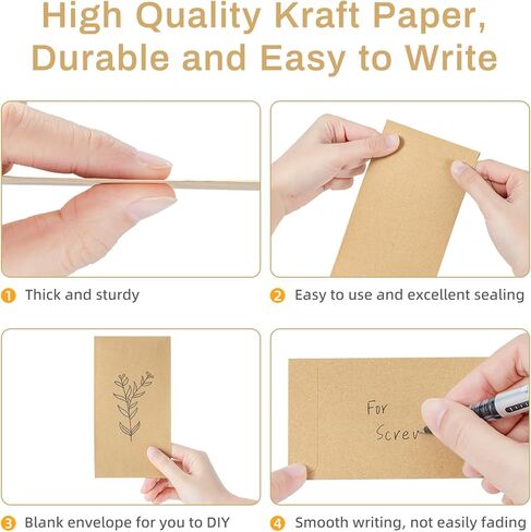 Money Envelopes for Cash, 520Pack Brown Kraft Paper Envelopes are Suitable for 100 Envelopes Money Saving Challenge, Self - Adhesive Cash Envelopes for Coins, Cash, Credit Cards(6.5" x 3.5") in Kuwait