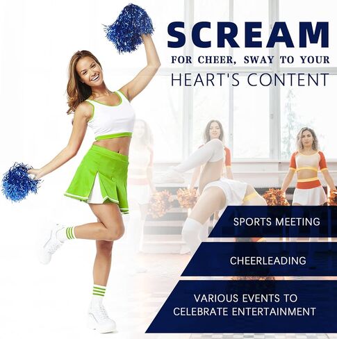 WYOMER 12 حزمة التشجيع بوم بومس معدنية احباط يهتف بوم بومس يهتف زي ملحق للحزب الرقص الرياضة (الأزرق) in Kuwait