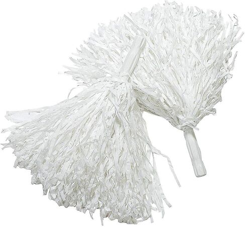 2 قطعة من البلاستيك الأبيض المشجع التشجيع بوم بومس للحزب زي فستان بتصميم حالم الرقص والرياضة حفلة الرقص ، التشجيع بومس in Kuwait