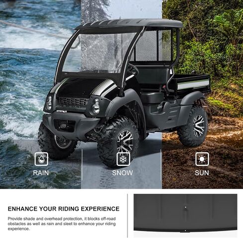 KIWI MASTER Hard Roof Top Compatible for 2016-2024 Kawasaki Mule Accessories SX 4X4 610 600 UTV Top Black, KAF600-005B in Saudi Arabia