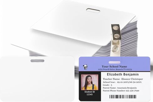 20 Pack Premium Blank PVC Cards with Slot Punch on Short Side - CR80 30mil Vertical Slot Punch Blank Credit Cards for ID Badge Card Printers - Graphic Quality PVC Cards for Business Office in Saudi Arabia