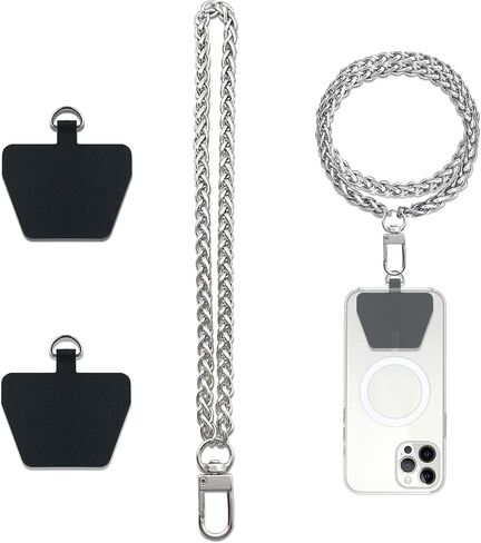 Charm Strap for Cellphone,Phone Wrist Stap Cell Phone Wristlet Lanyard Strong Metal Chain with Tether Tab for Women Men iPhone 15 Pro Max/ 14 Pro Max/ 13 Pro Max/ 12 in Kuwait