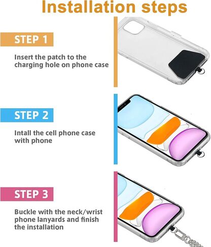 Charm Strap for Cellphone,Phone Wrist Stap Cell Phone Wristlet Lanyard Strong Metal Chain with Tether Tab for Women Men iPhone 15 Pro Max/ 14 Pro Max/ 13 Pro Max/ 12 in Kuwait