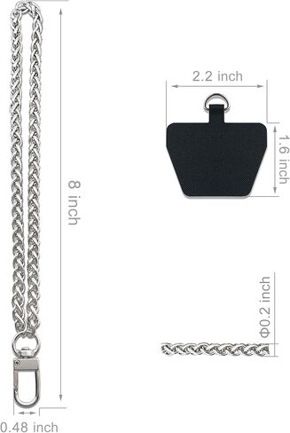 Charm Strap for Cellphone,Phone Wrist Stap Cell Phone Wristlet Lanyard Strong Metal Chain with Tether Tab for Women Men iPhone 15 Pro Max/ 14 Pro Max/ 13 Pro Max/ 12 in Kuwait