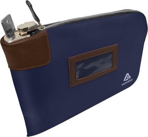 Waterproof Cash Bag with password Lock, 10 x 7 Inch, Money Bank Deposit Bag with Zipper, Canvas Documents Bag, Durable Bank Deposit Bag, Cash Coin Check Wallet Pouch,Security bags for cash,Black in Saudi Arabia