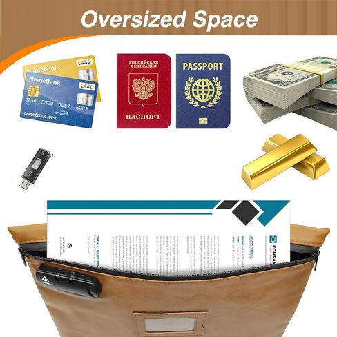 Waterproof Cash Bag with password Lock, 10 x 7 Inch, Money Bank Deposit Bag with Zipper, Canvas Documents Bag, Durable Bank Deposit Bag, Cash Coin Check Wallet Pouch,Security bags for cash,Black in Saudi Arabia