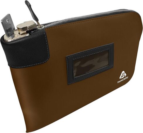 Waterproof Cash Bag with password Lock, 10 x 7 Inch, Money Bank Deposit Bag with Zipper, Canvas Documents Bag, Durable Bank Deposit Bag, Cash Coin Check Wallet Pouch,Security bags for cash,Black in Saudi Arabia