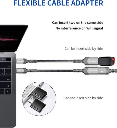 محول JSAUX USB C إلى USB، [عبوة من قطعتين بطول 0.5 قدم] كابل OTG من النوع C 3.0 أثناء التنقل من النوع C ذكر إلى USB A أنثى متوافق مع MacBook Pro 2018 2017، وSamsung Galaxy S20 S20+ Ultra S8 S9 Note 10 - أحمر in Saudi Arabia