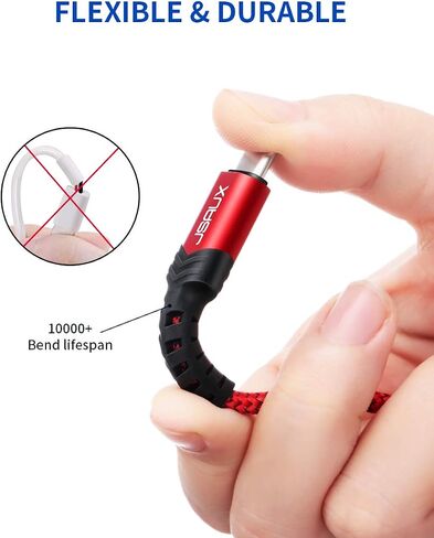 محول JSAUX USB C إلى USB، [عبوة من قطعتين بطول 0.5 قدم] كابل OTG من النوع C 3.0 أثناء التنقل من النوع C ذكر إلى USB A أنثى متوافق مع MacBook Pro 2018 2017، وSamsung Galaxy S20 S20+ Ultra S8 S9 Note 10 - أحمر in Saudi Arabia