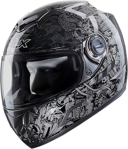 GLX GX15 Lightweight Full Face Motorcycle Street Bike Helmet with Internal Sun Visor DOT Approved (Matte Black, X-Large) in Saudi Arabia