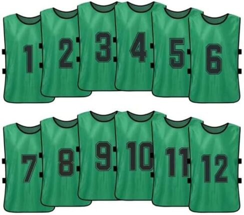 سترات Tych3L Pinnies Scrimmage للبالغين والشباب (12-جيرسي) - قمصان كرة القدم، قمصان رياضية، قمصان تدريب مرقمة in Saudi Arabia