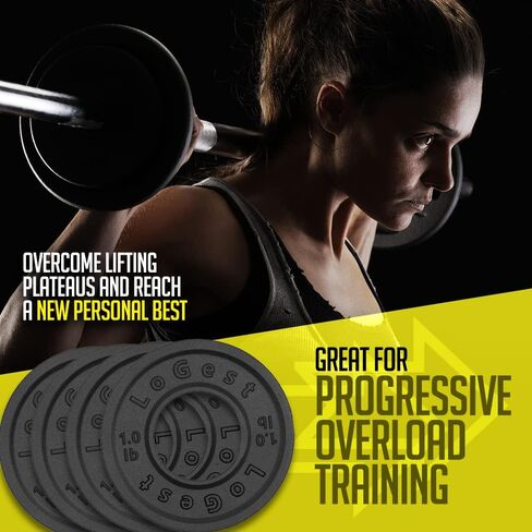 مجموعة لوحات أولمبية كسرية من Logest مكونة من 4-1 رطل، لوحات وزن كسرية مصممة للأثقال الأولمبية لتدريب القوة والألواح الصغيرة، لوحات الوزن الأوليمبية in Kuwait