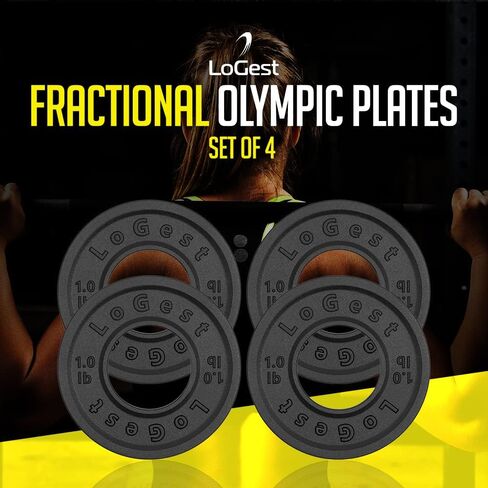 مجموعة لوحات أولمبية كسرية من Logest مكونة من 4-1 رطل، لوحات وزن كسرية مصممة للأثقال الأولمبية لتدريب القوة والألواح الصغيرة، لوحات الوزن الأوليمبية in Kuwait