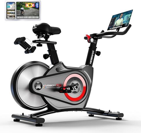 دراجات هاريسون الثابتة المغناطيسية للصالة الرياضية المنزلية، دراجة ركوب الدراجات الداخلية بسعة 350 رطل مع دولاب الموازنة الكامل والبلوتوث in Kuwait