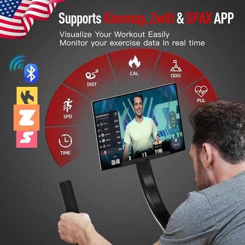 دراجات هاريسون الثابتة المغناطيسية للصالة الرياضية المنزلية، دراجة ركوب الدراجات الداخلية بسعة 350 رطل مع دولاب الموازنة الكامل والبلوتوث in Kuwait