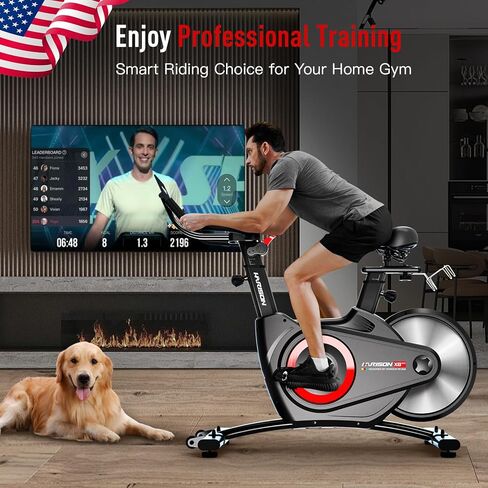 دراجات هاريسون الثابتة المغناطيسية للصالة الرياضية المنزلية، دراجة ركوب الدراجات الداخلية بسعة 350 رطل مع دولاب الموازنة الكامل والبلوتوث in Kuwait