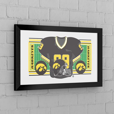 Trademark Global Wall Mirror - Ready-to-Hang University of Iowa Football Black Framed Rectangle Mirror - for Pub, Game Room, Garage or Home Bar in Saudi Arabia