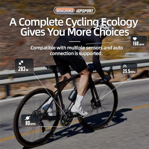 iGPSPORT BSC200 كمبيوتر الدراجة اللاسلكي، 2.5 بوصة ANT+ عداد السرعة لركوب الدراجات وعداد المسافات GPS مع بلوتوث، شحن من النوع C وإضاءة خلفية تلقائية، IPX7 مقاوم للماء يناسب جميع الدراجات الكهربائية in Kuwait