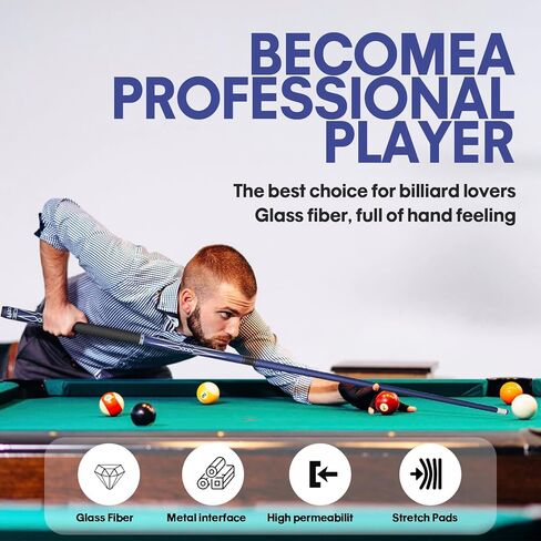 عصا بلياردو مركّبة من الألياف الزجاجية غير اللامعة مقاس 58 بوصة، عصا بلياردو (4 ألوان، 18-21 أونصة) in Kuwait