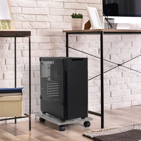 حامل برج الكمبيوتر، مجموعة من قطعتين، حامل كمبيوتر تحت المكتب، حامل وحدة المعالجة المركزية مع عجلات قابلة للقفل، للمكتب والمنزل (رمادي) in Kuwait