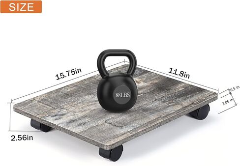 حامل برج الكمبيوتر، مجموعة من قطعتين، حامل كمبيوتر تحت المكتب، حامل وحدة المعالجة المركزية مع عجلات قابلة للقفل، للمكتب والمنزل (رمادي) in Kuwait