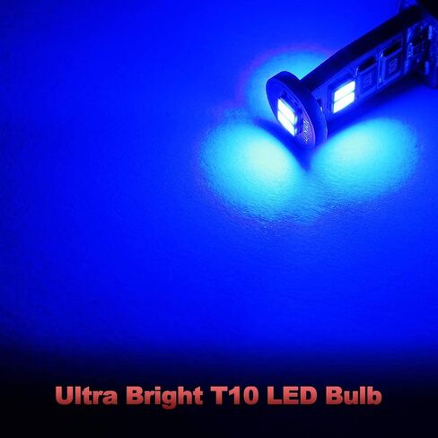 Yorkim Newest T10 LED Bulb Canbus Error Free 6-SMD Super Bright EMC Chips, 194 Interior LED For Dome Map Door Marker License Plate Trunk lights 168 W5W 2825 Sockets Pack of 10, red in Saudi Arabia