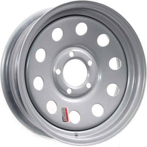 New 15 Inch 5 on 4.5 Bolt Circle Silver Mod Trailer Wheel 15545sm in Saudi Arabia