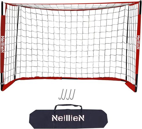 NeillieN المحمولة أهداف كرة القدم الفناء الخلفي 6 * 4FT، ترقية إطار هدف كرة القدم شبكة كرة القدم مع حقيبة حمل داخلي في الهواء الطلق - ممارسة. (6 * 4 قدم) in Kuwait