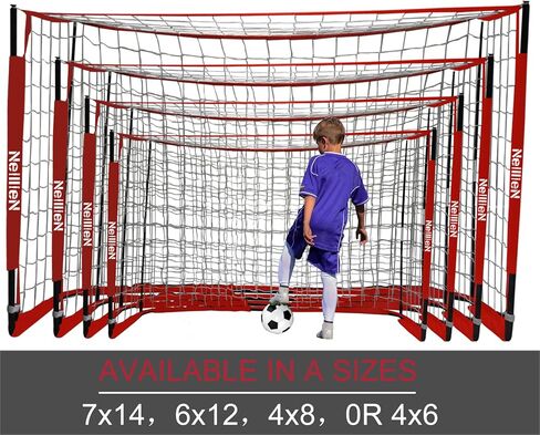 NeillieN المحمولة أهداف كرة القدم الفناء الخلفي 6 * 4FT، ترقية إطار هدف كرة القدم شبكة كرة القدم مع حقيبة حمل داخلي في الهواء الطلق - ممارسة. (6 * 4 قدم) in Kuwait
