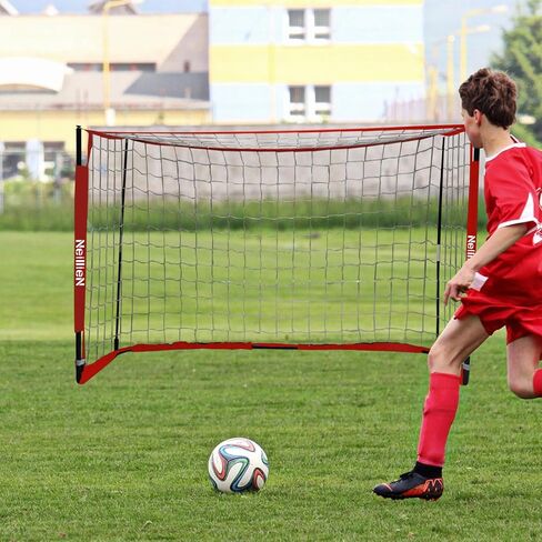 NeillieN المحمولة أهداف كرة القدم الفناء الخلفي 6 * 4FT، ترقية إطار هدف كرة القدم شبكة كرة القدم مع حقيبة حمل داخلي في الهواء الطلق - ممارسة. (6 * 4 قدم) in Kuwait