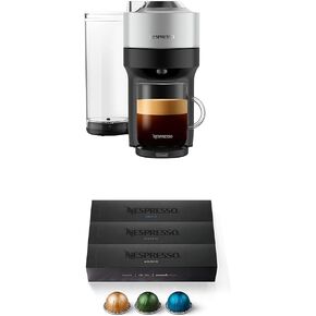 Nespresso Limited-Edition Vertuo Pop+ Coffee and Espresso Maker by De'Longhi, Black Matte with Dark Chrome