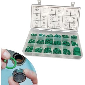 270 PCS Car Air Conditioning O Ring Seal Kit, Rubber Injection Molding O Ring Assortment Kit, Car O Rings Seal Kits, Suitable for Most Cars (Green)