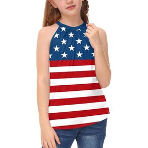 BesserBay Girls Halter Neck Summer Sleeveless Shirt Casual Tank Top 5-14 Years