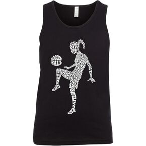 Threadrock Girls Soccer Player Typography Word Art Youth Tank Top