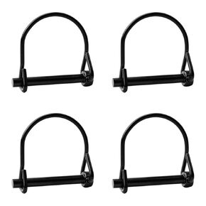 INCREWAY 10pcs Wire Lock Pin, 1/4" Heavy Duty Safety Coupler Shaft Locking Pin Hitch Pto Pin Round Loop Wire Lock Trailers Pin for Farm Lawn Garden,Black